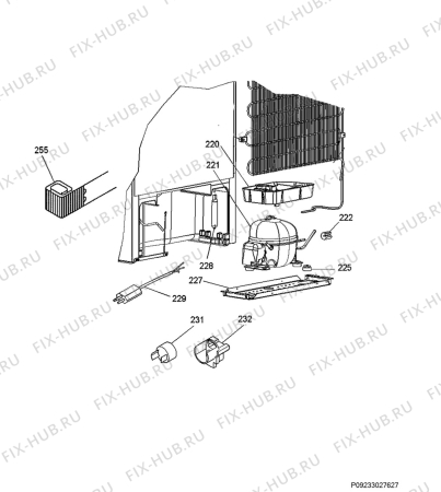 Взрыв-схема холодильника Electrolux EK13411RBR - Схема узла Cooling system 017